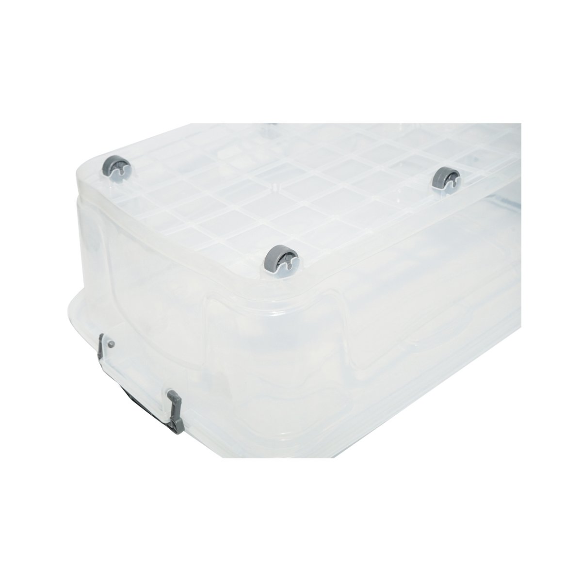 Cutie depozitare 30L cu capac si roti din plastic transparenta 630x400x200mm